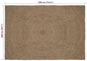 vidaXL Χαλί Γκρι 200 x 290 εκ. Γιούτα