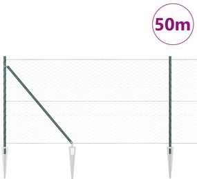 vidaXL Φράχτης Εξάγωνο Πράσινος 1x50 μ Ατσάλι