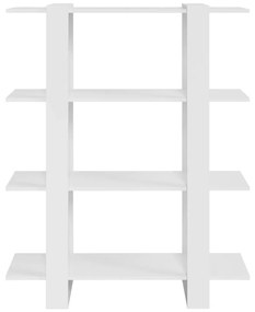 vidaXL Βιβλιοθήκη/Διαχωριστικό Γυαλιστερό Λευκό 100 x 30 x 123,5 εκ.