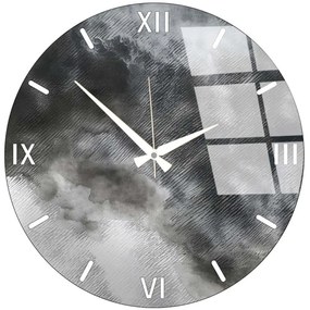 Ρολόι Τοίχου Γυάλινο 884ASF1123 Φ40cm Multi Wallity Glass