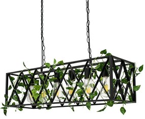 Φωτιστικό Οροφής - Ράγα Clarity 00964 6xΕ27 Με Πλέγμα 78x25x22cm Black GloboStar
