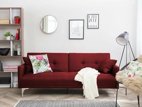 Καναπές κρεβάτι Berwyn 161, Κόκκινο, 75x175x91cm, 40 kg, Πόδια: Μέταλλο | Epipla1.gr