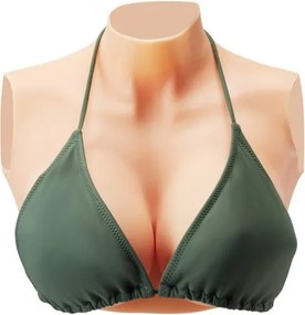 VEVOR Silicone Breastplate E-Cup High Neck Fake Breasts for Cosplay Drag Queen