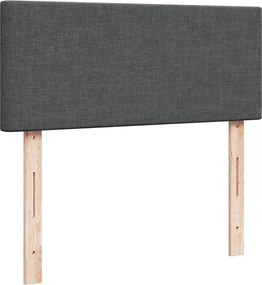 vidaXL Κρεβάτι Boxspring με Στρώμα Σκούρο Γκρι 120x190 εκ Υφασμάτινο