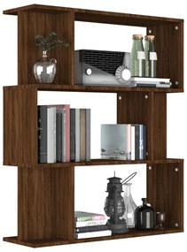 vidaXL Βιβλιοθήκη/Διαχωρ. Χώρου Καφέ Δρυς 80x24x96 εκ. Επεξεργ. Ξύλο