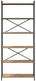 vidaXL Βιβλιοθήκη artisan δρυς 80 x 30 x 188 εκ Επεξεργασμένο ξύλο
