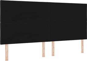 vidaXL LED κεφαλάρι Μαύρο 200 cm ύφασμα