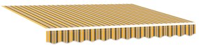vidaXL Αυτόματη Ανασυρόμενη Τέντα με Ριγέ LED 350x250 εκ.