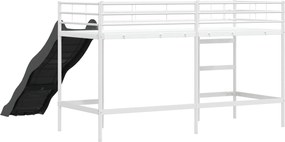 vidaXL Κουκέτα για παιδιά με τσουλήθρα Άσπρο και Ανθρακί