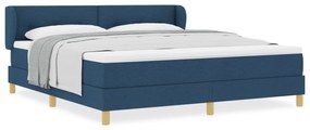 vidaXL Κρεβάτι Box Spring με Στρώμα - Μπλε, 180x200 εκ., Υφάσματα