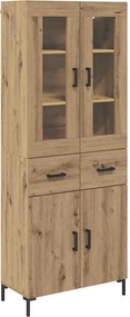 vidaXL Highboard με συρτάρι 2 pcs Artisan Oak Επεξεργασμένο ξύλο