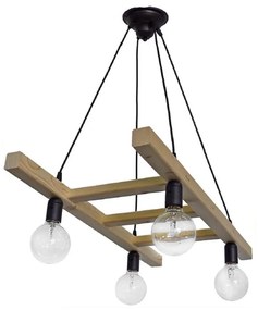 Φωτιστικό Οροφής - Ράγα Skala/4 31-1047 Wood Heronia Ξύλο