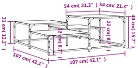 Τραπεζάκι Σαλονιού Sonoma Δρυς 107 x 107 x 40 εκ. Επεξεργ. Ξύλο - Καφέ