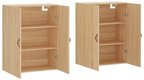vidaXL Ντουλάπια Τοίχου 2 τεμ. Sonoma Δρυς 69,5 x 34 x 90 εκ.