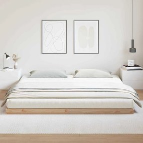 vidaXL Κρεβάτι δαπέδου Φυσικό 200 x 220 cm Μασίφ ξύλο πεύκου
