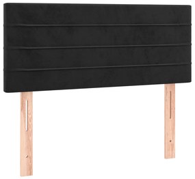 vidaXL Κρεβάτι Boxspring με Στρώμα Μαύρο 120 x 200 εκ. Βελούδινο