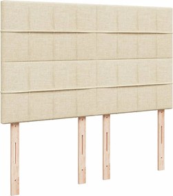 vidaXL Κρεβάτι Boxspring με Στρώμα Κρεμ 140x200 εκ. Υφασμάτινο