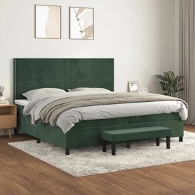 ΚΡΕΒΑΤΙ BOXSPRING ΜΕ ΣΤΡΩΜΑ ΣΚΟΥΡΟ ΠΡΑΣΙΝΟ 200X200ΕΚ. ΒΕΛΟΥΔΙΝΟ 3137806