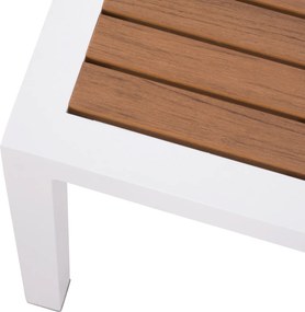 ΤΡΑΠΕΖΙ ΑΛΟΥΜΙΝΙΟΥ SABRA HM5403.01 ΛΕΥΚΟ ΜΕ POLYWOOD 45Χ45Χ45,5Y εκ.
