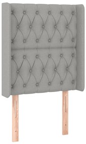 vidaXL Κεφαλάρι Κρεβατιού LED Ανοιχτό Γκρι 83x16x118/128εκ. Υφασμάτινο