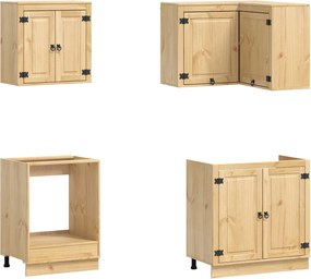 vidaXL Ντουλαπιού με ράφι SKI 8 pcs Μέλι Καφέ Στερεά ξυλεία πεύκου
