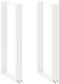 vidaXL Πόδια Τραπεζιού Μπαρ σε Σχήμα U 2 τεμ. Λευκά 40x (100-101) εκ. Ατσάλι