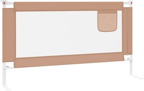 vidaXL Μπάρα Κρεβατιού Προστατευτική Taupe 150 x 25 εκ. Υφασμάτινη