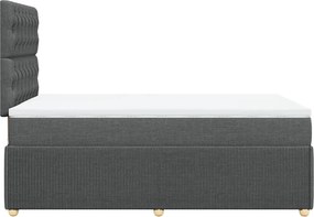 vidaXL Κρεβάτι Boxspring με Στρώμα Σκούρο Γκρι 120x200 εκ. Υφασμάτινο