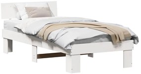 vidaXL Σκελετός Κρεβατιού Λευκό 90 x 200 cm Μασίφ ξύλο πεύκου