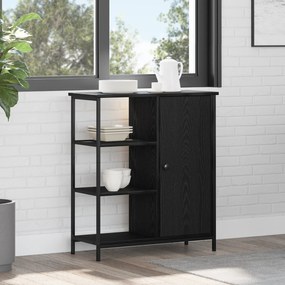 vidaXL Μπουφές Μαύρος Δρυς 70x30x80 εκ Επεξεργασμένο Ξύλο