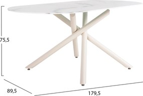 ΤΡΑΠΕΖΙ ΤΡΑΠΕΖΑΡΙΑΣ PRENTIS HM9770.01 12mmΚΕΡΑΜΙΚΟ ΛΕΥΚΟ ΜΑΡΜΑΡΟ-ΛΕΥΚΟ ΜΕΤΑΛΛΟ