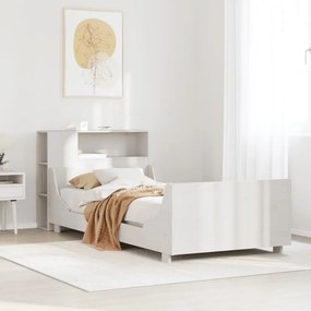vidaXL Σκελετός Κρεβ. Χωρίς Στρώμα Λευκό 75x190 εκ Μασίφ Πεύκο