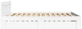 vidaXL Πλαίσιο Κρεβατιού με κεφαλάριου Λευκό 120x190 εκ Επεξεργ. Ξύλο