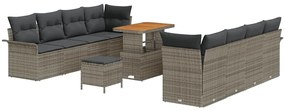 vidaXL Σετ Καναπέ Κήπου με μαξιλάρι 11 pcs Γκρι 90 x 55 x 71 cm