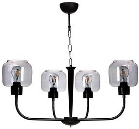 Φωτιστικό Οροφής 534LUN5832 74x78cm 4xE27 40W Black-Fume Opviq