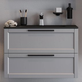 Έπιπλο Μπάνιου Πάγκος Με Νιπτήρα Laguna 80 S3BLAG080GREY 81×46.5×52cm Grey Κεραμικό,Mdf