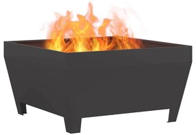 vidaXL Τζάκι Τετράγωνο Μαύρο 80x80x43 εκ. Ατσάλι