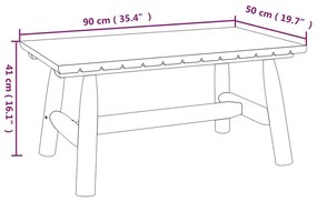 vidaXL Τραπεζάκι Σαλονιού 90 x 50 x 41 εκ. από Μασίφ Ξύλο Ερυθρελάτης