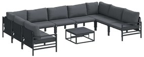 vidaXL Σετ Καναπέ Κήπου 10 pcs Ανθρακί Ατσάλι