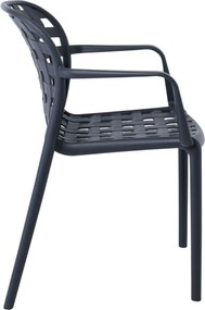 DENON Πολυθρόνα Στοιβαζόμενη PP-UV Ανθρακί   1τμχ