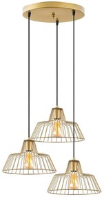 Φωτιστικό Οροφής Hakcu 942FLG1448 55x55x116cm 3xE27 40W Gold Opviq