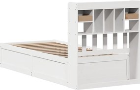vidaXL Σκελετός Κρεβ. Χωρίς Στρώμα Λευκό 75x190 εκ Μασίφ Πεύκο