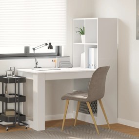 vidaXL Γραφείο Λευκό 122 x 67 x 145 εκ. Μηχανικά ξύλα και Στραθόπλακες