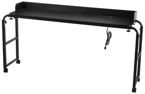 VEVOR Overbed Table Mobile Bed Side Desk 4 Wheels (2 with Brakes) &amp; Power Socket