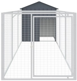 vidaXL Σπιτάκι Σκύλου με Οροφή Ανθρακί 117x405x123 εκ. Γαλβαν. Χάλυβας