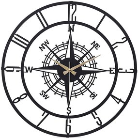 Ρολόι Τοίχου Bunella 902LMN1186 Φ41cm Black-Gold Wallity Metal