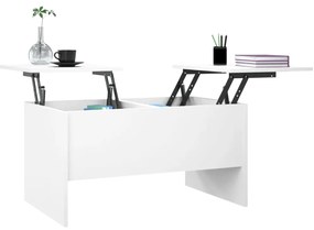 vidaXL Τραπεζάκι Σαλονιού Λευκό 80x50x42,5 εκ. Επεξεργασμένο Ξύλο