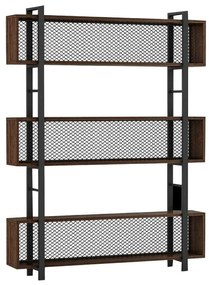 Βιβλιοθήκη Fifer καρυδί-μαύρο 120x27x185εκ 120x27x185 εκ.
