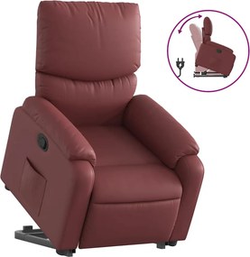 vidaXL Πολυθρόνα Ανακλινόμενη με Ανύψωση Μπορντό Συνθετικό Δέρμα