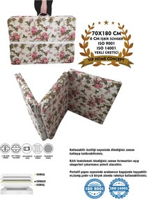 Stewehome Πτυσσόμενο στρώμα δαπέδου αφρού λευκό 180x70x6 cm